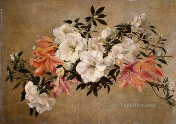  Latour Art Painting - Petunias painter Henri Fantin Latour floral